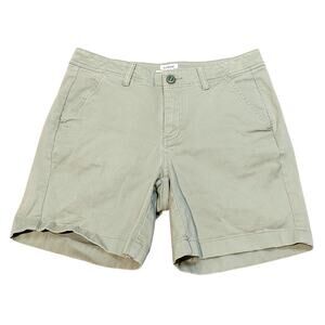 LL Bean Favorite Fit Olive Green Shorts Size 4 Regular Organic Cotton Spandex
